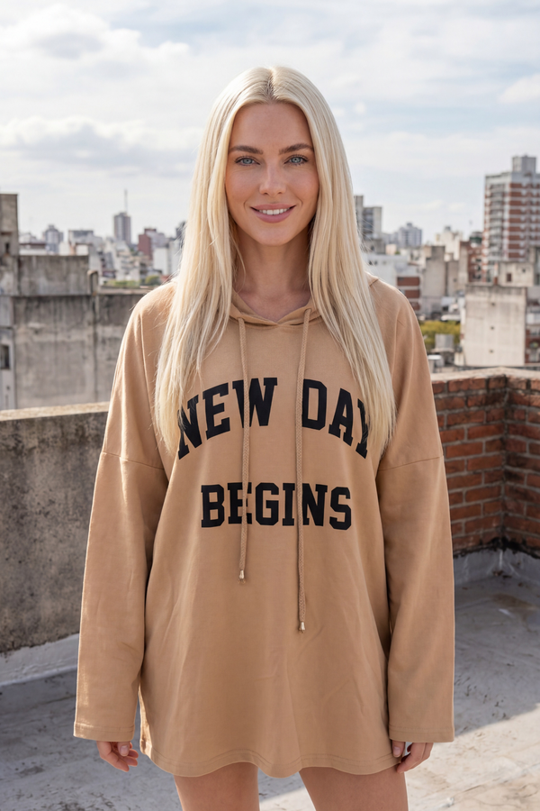 Polerón New Day Begins – Camel Oversize