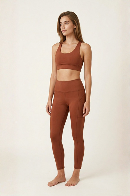 Calza Push Up Café Con Bolsillo