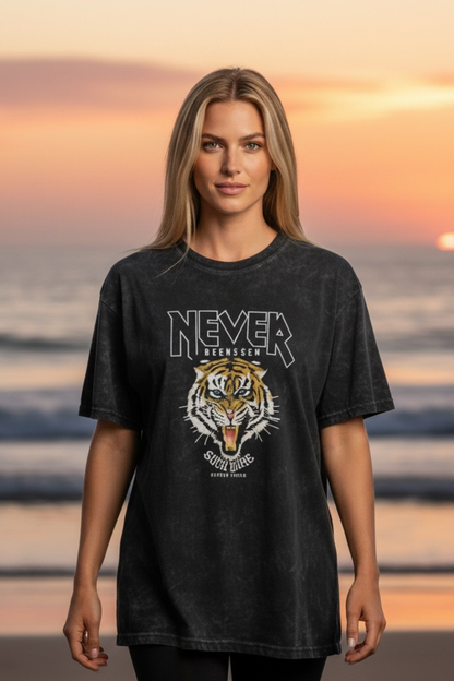 Polera Oversize Negra  Tigre
