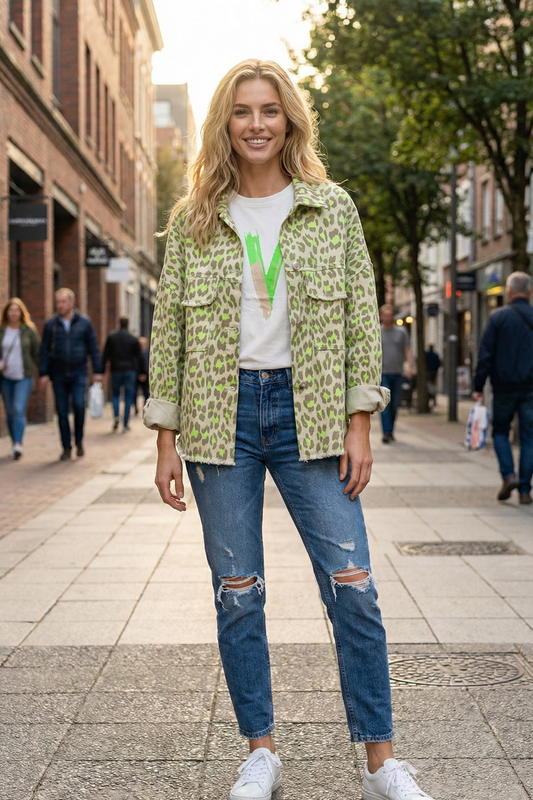 Chaqueta Animal Print Verde