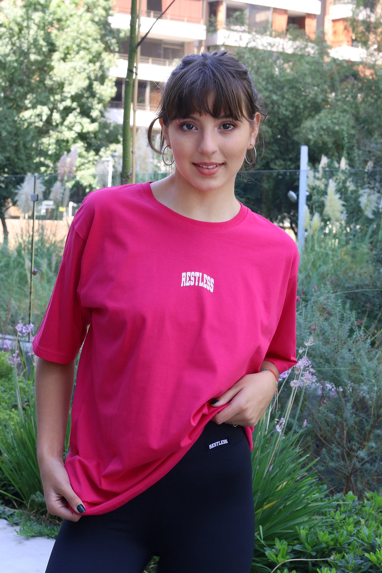 Polera Oversize Restless Fucsia