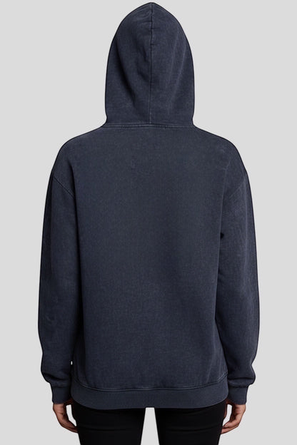 Restless black oversized acid wash hoodie with adjustable hood and kangaroo pocket. Features a distressed effect.