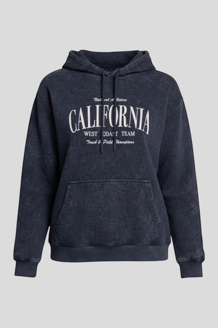 Restless black oversized acid wash hoodie with
