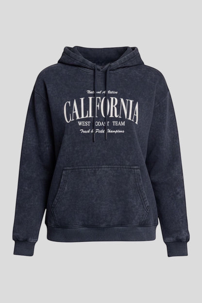 Restless black oversized acid wash hoodie with